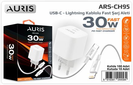 Auris CH95 30W Usb-C Lightning Başlık Kablo Set
